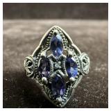Tanzanite Blue Purple Stone Sterling Silver 925 Mo