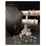 19pc Celestial Silver-Toned Costume Jewelry Collec
