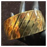 Gold Plated Sterling Silver Gorham Wide Etched Cuf