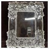 Clear Pressed Glass Floral Rectangular Tray Flower