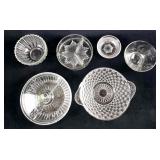Lot of 6 Assorted Clear Glass Items