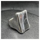 Sterling Rounded Rectangular Ring