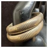 Omega Link Ribbed Corded Style Sterling 925 Bracel