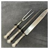 Three Piece Sterling Silver Handled Utensil Carvin