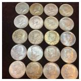Twenty 20 Kennedy Half Dollars 1967-1969 10 Ten Do