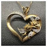 Accent Diamonds Heart Shaped Rose Floral Motifs 10