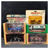 Five Die-Cast Trucks Road Champs Hess and Winn-Dix