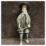 Mexican Style Musician Silver Man Figure Brooch