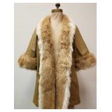 Leather with Shearling Trim Coat by Dan Di Modes
