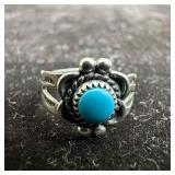 Sterling Silver Faux Turquoise Blue Round Setting