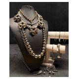 14pc Silver Toned Steel Magnolia Costume Jewelry C