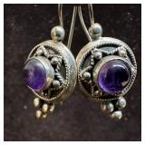 Bohemian Style Amethyst Cabochon Sterling Silver D