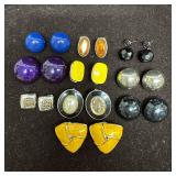 Lot of Ten Pairs Vintage Costume Clip On Earrings