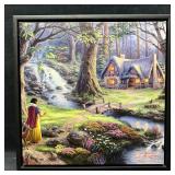 Thomas Kinkade Snow White Cottage Framed Accent Ca