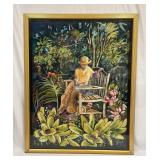 Framed Original Oil Pastel "The Watercolorist" By