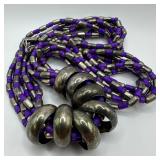 Multi Strand Beaded Necklace with Large Metal Ring