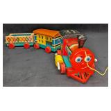 Vintage Wooden Fisher Price Huffy Puffy Toy Train