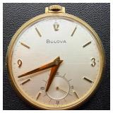 Bulova Pocket Watch Engraved 10k RGP