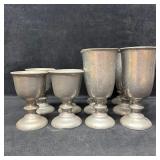 Set of Ten Wilton Armetale Pewter Goblets Tavern C