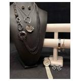 8pc Black and White Statement Heart Mix Costume Je