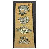 4 Silver Tone 1990 Bike Week Laconia Pinback Pins