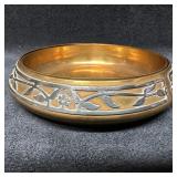 Antique Sterling on Bronze Art Deco Style Etched F