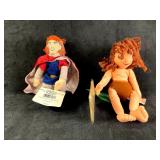 Set of (2) Disney Plush Bean Bag Dolls Tarzan and