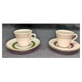 2 Home Laughlin China & Shenango Cups & Saucers