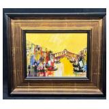 Framed & Signed MasriHayssam Painting, Gouache On