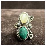 Malachite and Mother of Pearl Silver Native Americ