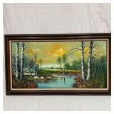 Tranquil Lakeside Scene Lake Reflection Scenery La