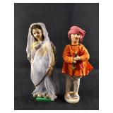 Handmade Man W Flute And Woman W Dress India Dolls