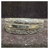 Etched Heart Shaped and Geometric Design Sterling