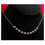 10 Round Bead Sterling Necklace