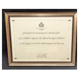 Framed Five Millionth Nautical Mile Queen Elizabet