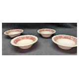 4 Syracuse Strawberry Hill Pink Rim Cereal Bowls C