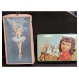 Vintage Little Girl With Kittens Tin And Ballet Da