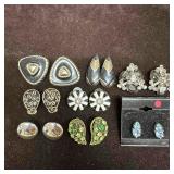 Lot of Costume Earrings Mixed Rhinestone Enamel an