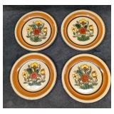 4 Vintage Momoyama Stoneware Floral Salad Plates A