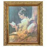 JB Jean-Honoré Fragonard Young Girl Reading Embell