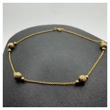 10" Gold-Plated Sterling Bracelet with Globe Beads