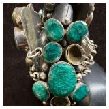 925 Large Statement Green Gemstone Sterling Silver