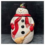 Mrs. Fields Snowman Holiday Christmas Cookie Jar T