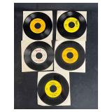 Five Vinyl 45 RPM Singles Two Sided Vintage 45s