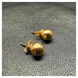14k Gold Round Ball Earrings