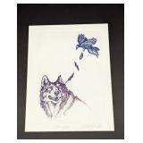 Chelsea Smith Signed Matted Wolf Morrighan Print