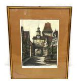 Framed & Signed Ernst Geissendorfer Rothenburg Mar