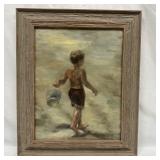 Original Oil Painting on Canvas Beach Day by Jenni