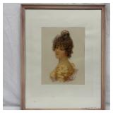 Antique Chromolithograph Portrait of a Woman Circa