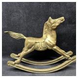 Solid Brass Rocking Horse Figurine